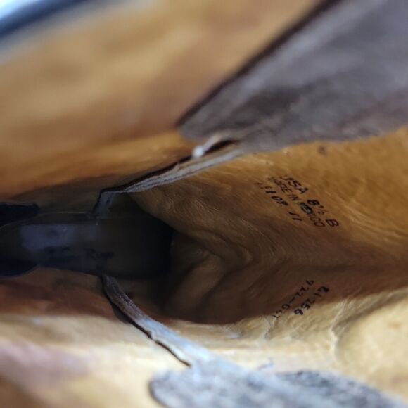 Johnny Ringo Women 8 1/2 B Riding Boot Brown Pink Point Toe Mid Calf Leather - Picture 7 of 15